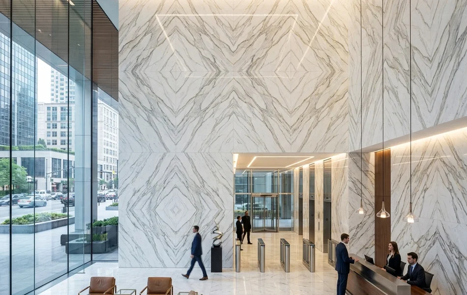 Lobby Executive Office Tower marmer bookmatch